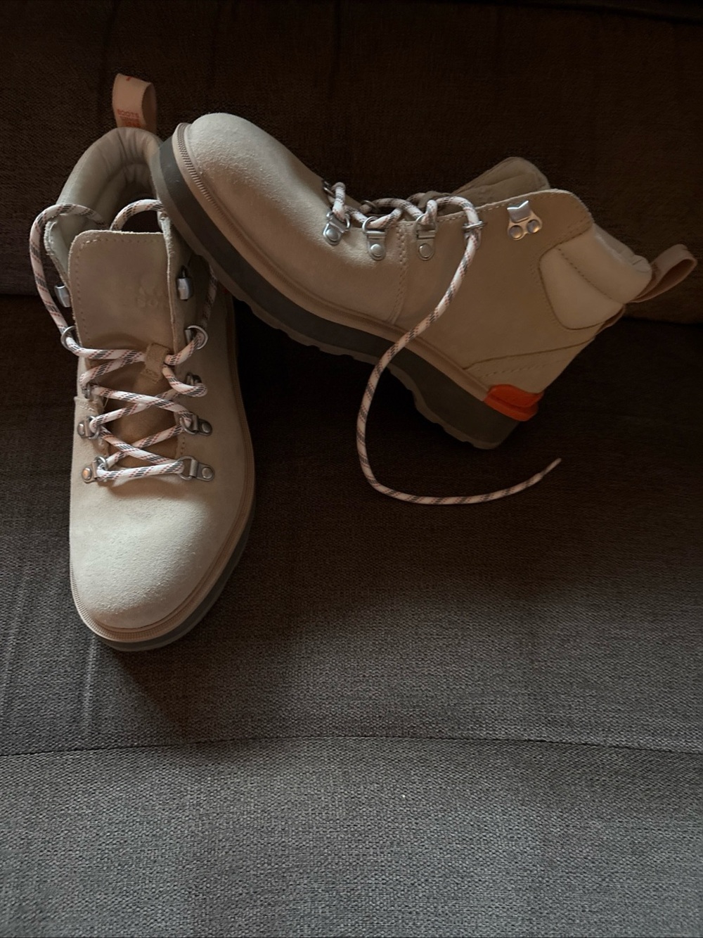 Sorel Womens Boots NL4878-209 Beige Suede Lace-Up 8.5